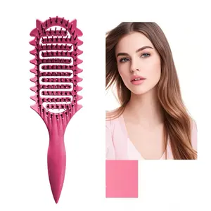 2PC(Purple+Pink)-Curl Define EdgeLift Brush, 5-in-1 Tool for Effortlessly Defined Curls, Waves & Coils,Detangler Brush for Wet & Dry Hair