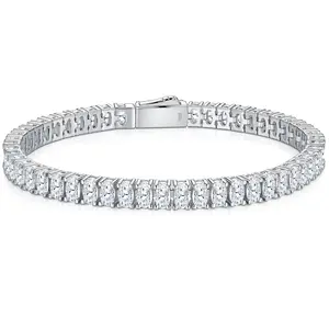 Iced Out Moissanite Tennis Bracelet - 18K Gold Plated 925 Sterling Silver