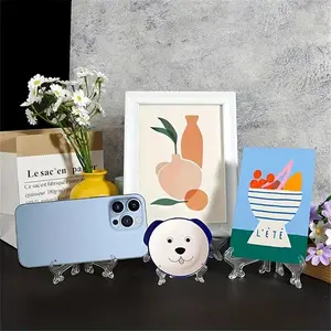 48pcs Clear Acrylic Mini Display Stands - 3*2.36 inch, for Home Decor, Contemporary Style Pedestals, Ideal for Picture Frames, Photos, and Artwork Display