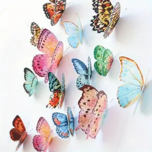 Plastic Butterfly Decorations, 36pcs/set 3D Watercolor Butterfly Decoration, Party Decoration Supplies for Wedding, Birthday, Festival