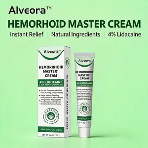 Hemorrhoid Cream 4% Lidocaine, Alveora Effectively Provides Temporary Relief for Hemorrhoids, Fast Pain Burning Swelling Relief, Soothing Aloe Formula for Men Women Postpartum 20g