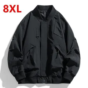 Spring and Autumn plus size jacket men's pocket loose fashion brand jacket 130kg 7XL bomber jacket 5XL 6XL workwear jacket men's top