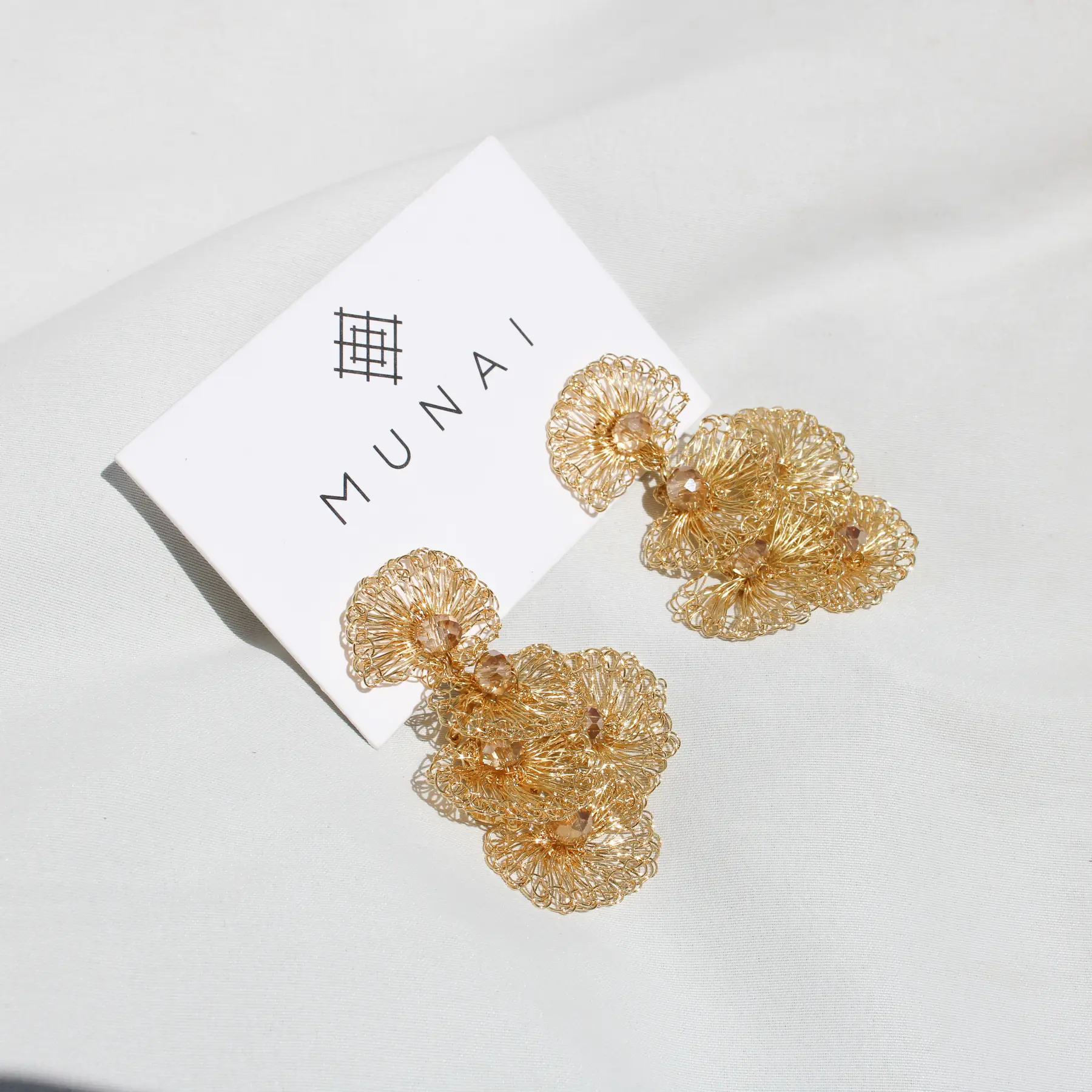 Multi layered Shell Crochet Earrings With Citrine beads, Long dangle crochet earrings