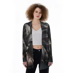 Women's Cover Up With Pocket -- Monstera Medley Luxe Indigo