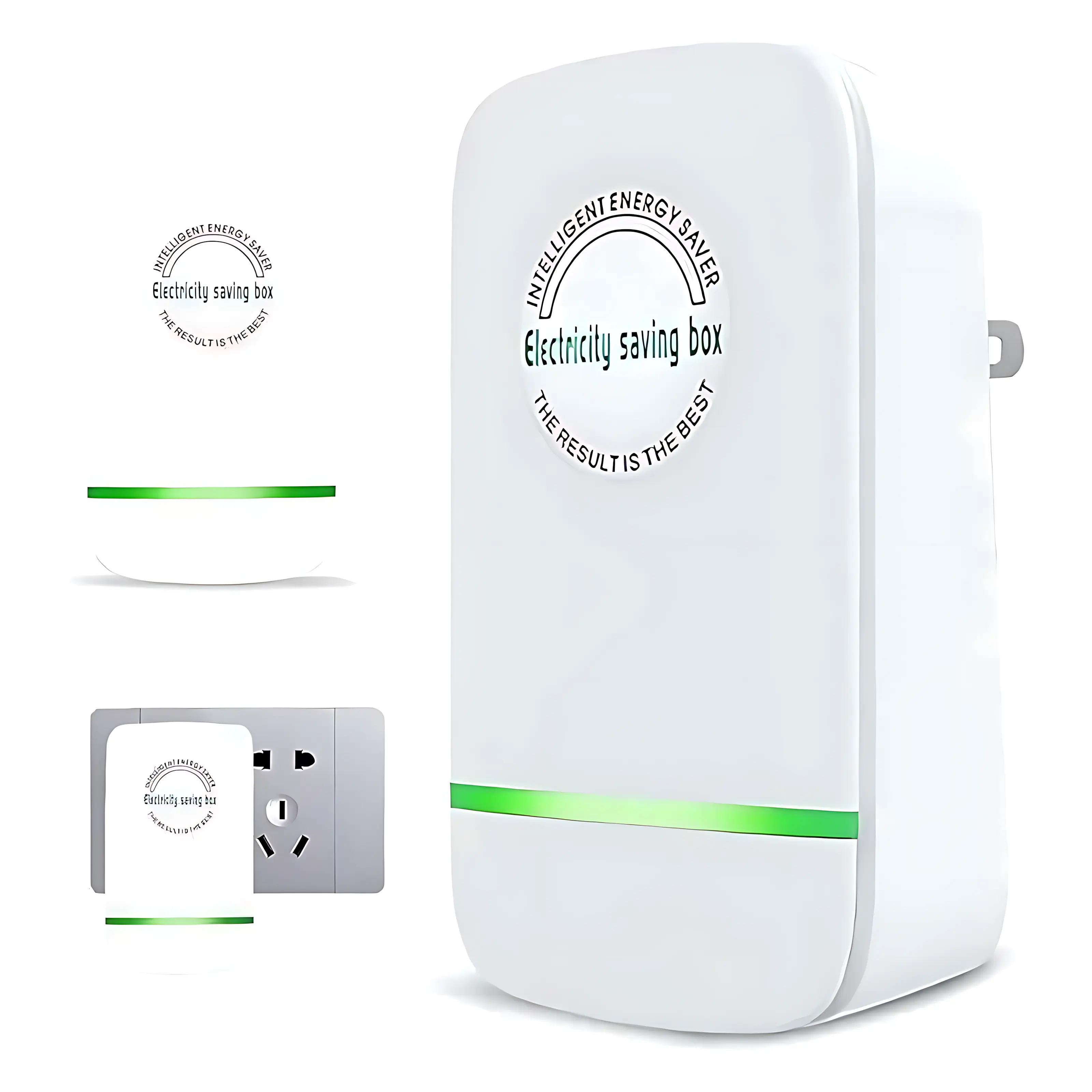 Voltage stabilizer plug for home appliances, plug-in power device with surge protection, 90–250 V US plug power conditioner, compact household and office electrical accessory