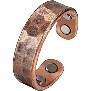Copper Rings for Men, 99% Pure Adjustable Magnetic Ring, Men's 2.6''