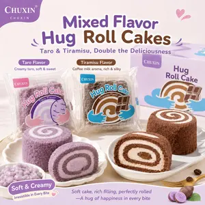 Hug Roll Cakes – Soft, Creamy & Ready to Hug Your Taste Buds! (Taro + Tiramisu) Snack，Sweet
