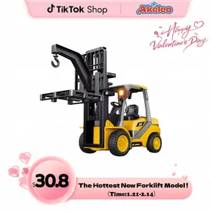 Akeleo 1:18 Scale RC Forklift Toy 2.4G Alloy Remote Control with 9 Functions Realistic Sound & Auto Presentation RC Distance 30M Rechargeable Battery Perfect for Collectors Kids,Christmas gift