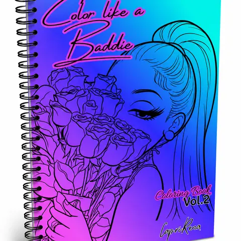 Color Like a Baddie Vol. 2 Adult Coloring Book - Office Art Supplies, Stress Relief, 35 Unique Coloring Pages, Fashion-Forward Designs, Includes Paper Protector Sheet, Ideal for Personal Downtime