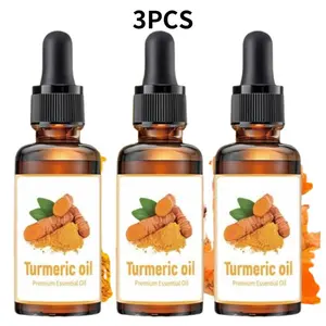 3PCS Natural Turmeric Facial Oil Moisturizing Body Oils Skin Cosmetic Care Daily Skincare SetKit for All Skin Types  for Women & Men 30ml