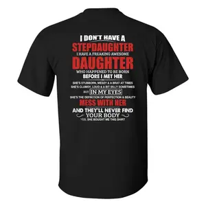 Stepdaughter Bonus Daughter Unisex T-Shirt, Funny Dad Shirt, Father Stepdaughter Gift Tee, Family Love Graphic Shirt, Cotton Crew Neck Short Sleeve
