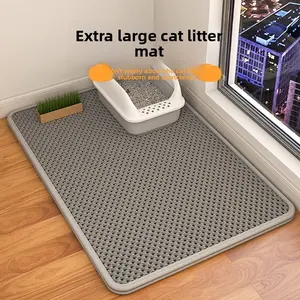 EVA Double Layer Cat Litter Mat Honeycomb Trap Scatter Non Slip Waterproof Easy Clean Large Floor Protector for Litter Box