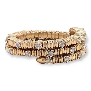 Rarities Fine Jewelry Rarities Gold-Plated .23ctw Diamond Legacy Coil Wrap Ring