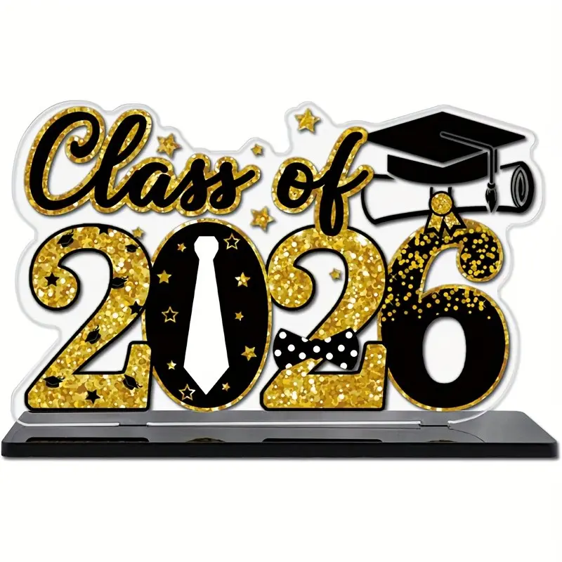 2026 Graduation Gift Acrylic Signage Plaque for Boys and Girls, Class Room Decoration for Kindergarten to University Students, Party Decoration Centerpiece, Acrylic Desktop Decoration, Acrylic Desktop Ornament, Decorative Sign