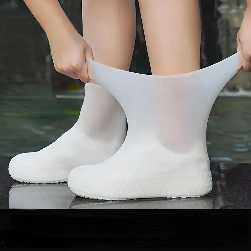 1 Pair Waterproof Latex Rubber Rain Boots for Men & Women - Lightweight, Non-Slip, Durable Outdoor Shoes for Rainy Weather, Thickened Design with Rugged Grip, Rain Boots, Weatherproof Footwear, Slipresistant Footwear