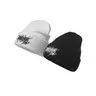 Unisex Solid Color Embroidered Gothic Street Punk Knit Beanie - Warm Acrylic Cold Weather Skull Cap, Adjustable, Streetwear Style, Couple-Friendly, Men's Accessories, Hats, Cool Mens Gifts, Gifts for Him for Autumn & Winter