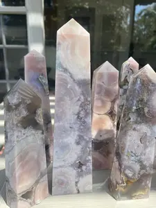 Pink Amethyst/Flower Agate Crystal Tower