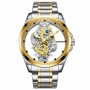 Men's Self-Luminous Quartz Watches - Blends Traditional Transparent Aesthetics, Ideal for Formal Business Dinners, High-End Social Cocktail Events & Urban Elite Smart Casual Commuting