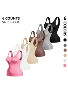 Hot Selling Square Neck Seamless Smooth Waist Shaping Long Vest, Abdominal Control Slimming Top for Women, Ladies' Body Shaper Shirt, Shapewear, Underwear