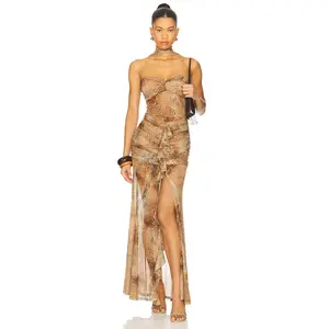 superdown Britlee Maxi Dress in Brown Leopard Multi