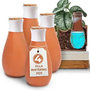 Self Watering Globes - Terracotta Watering Spikes - Slow Release Olla Watering Pots - Drip Irrigiation Olla System