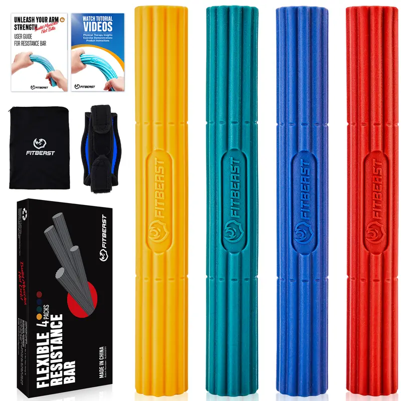 FitBeast Flex Twist Bar - Strength Training Accessory, Grip Strengthener for Forearms, Golfers Elbow Relief, Athletes' Home Fitness & Workout Accessories for 3-Min Workouts, Fast Relief