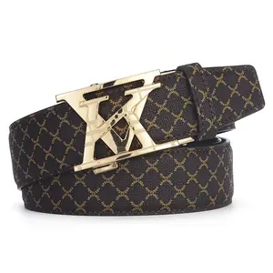 CKiruv  Men’s Adjustable Ratchet Belt - Lightweight PU Leather Belt with Alloy Buckle, Trim-to-Fit for Jeans & Office Pants
