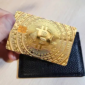 Golden Eye-catching Bitcoin Credit Card Debit Card Transportation Card Room Key Card Skin Sticker for Card Decoration