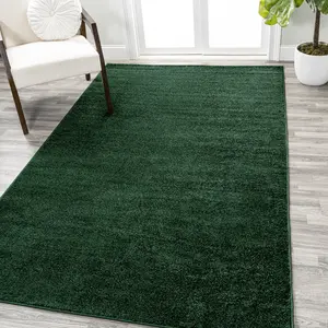 JONATHAN Y Haze Solid Low-Pile Indoor Emerald Area Rug; for Living Room, Kitchen, Bedroom, Dining Room, Office
