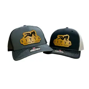 R112 SITYA ON MY. Leather Patch Richardson SnapBack Hat