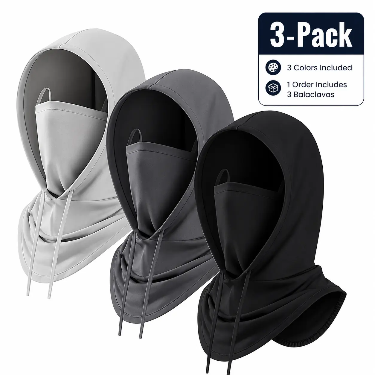 3-Pack Cooling Sun Hood & Face Cover, Breathable Neck Gaiter for Cycling, Fishing and Outdoor Activities