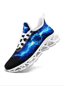 Men's Cool Style Trendy Casual Shoes, Comfortable Lace-Up Sneakers for All Seasons, Punk Unique Fashion Trainers