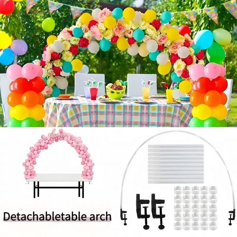 Versatile Balloon Arch Kit with Adjustable Tabletop Stand - Perfect for Weddings, Birthdays, Graduations & More - Durable Plastic Construction, Halloween Decorations, Christmas Decorations, Balloon Arch Frame, Balloon Arch Backdrop, Balloon Arch Set