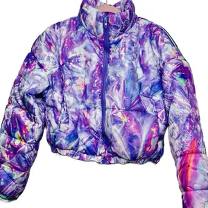 MIKA Women's Winter Multi-Colored Puffer Jacket, Comfortable Fit, Machine Washable, Stand Collar, Medium Size, Versatile Layering Option Womenswear Comfy Style Outfit jacket woman