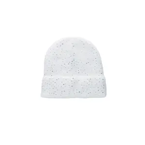 Noir White Rhinestone Beanie