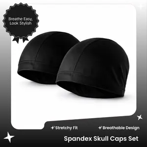 Spandex Skull Cap Durag Stretch Breathable Wave Cap for Men 2 Pack 4 Pack Unisex Comfortable Headwear Ideal for Everyday Use Stretchy Fit Breathable Design Summervibes dreadlock accessory tiktokshopspringglowup