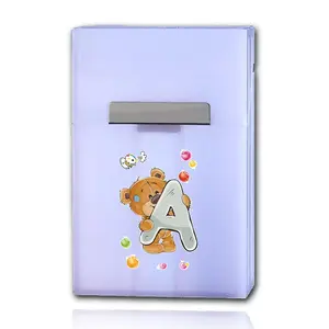 Durable Portable Cigar Organizer Box, Waterproof & Dustproof Design, Magnetic Buckle Closure, Customizable Bear Initials, 26 Letter Patterns