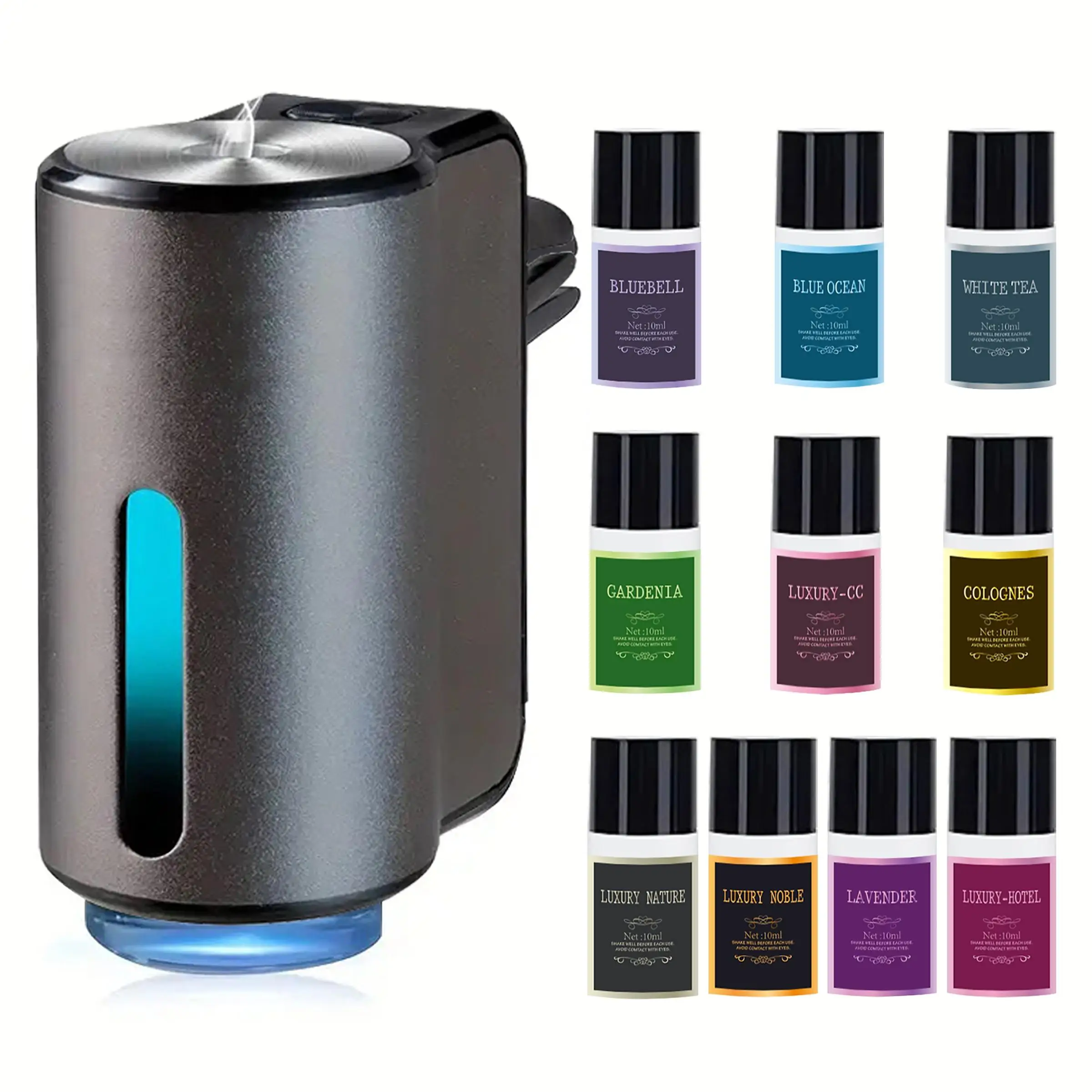 ,Rechargeable Car Air Freshener, Car Air Outlet Aroma Diffuser with Essential Oil, Car Air Vent Freshener, Car Interior Decoration Accessories, Car Ac