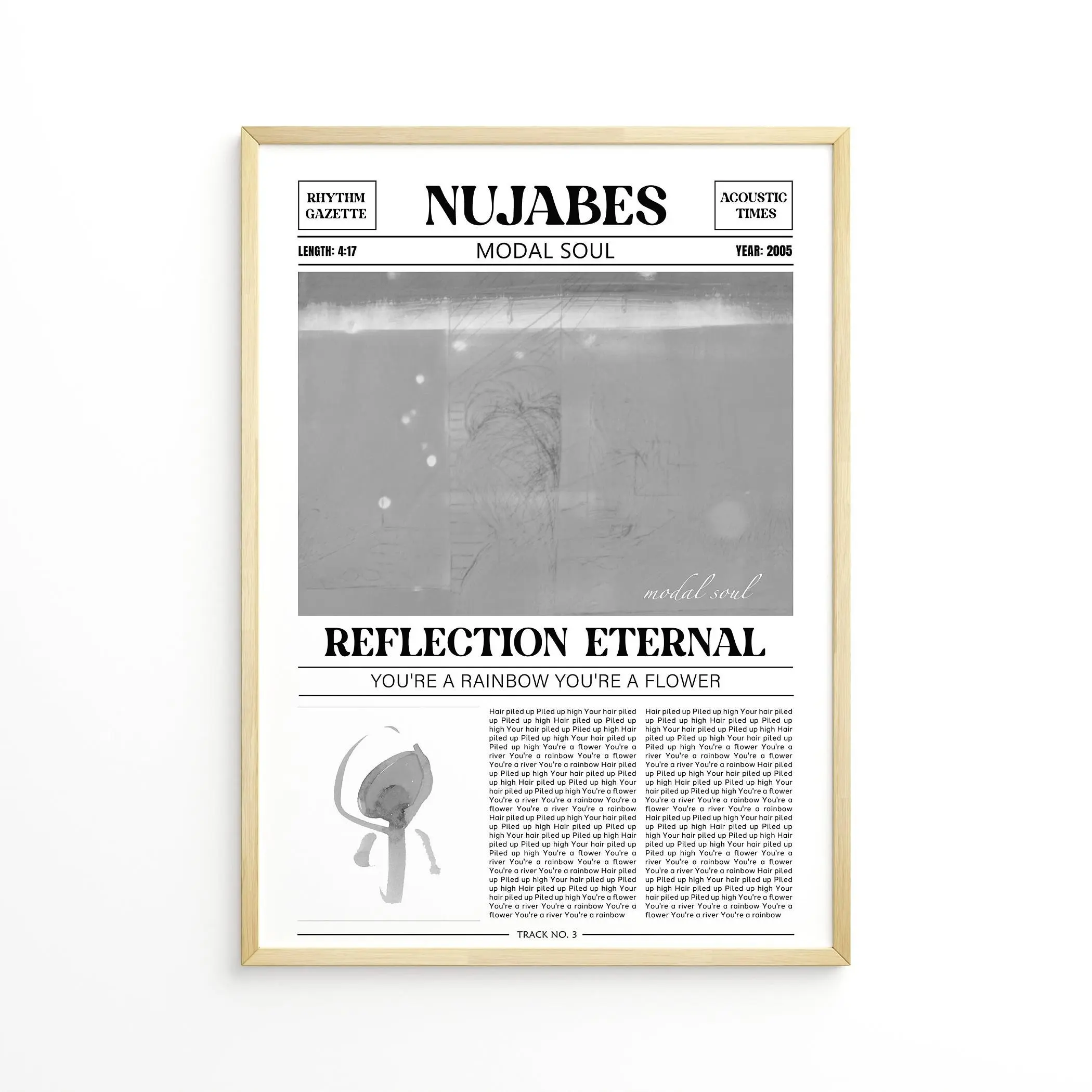 Nujabes Retro Newspaper Print / Reflection Eternal Poster No Frame / Lyrics Print / Modal Soul Poster / Music Gift