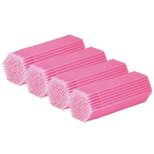 400PCS Micro Cotton Swabs, Micro Swabs for Eyelash Extension, Disposable Micro Applicator Brush Micro Eyelash Swabs Pink(Head Diameter: 2.0mm)