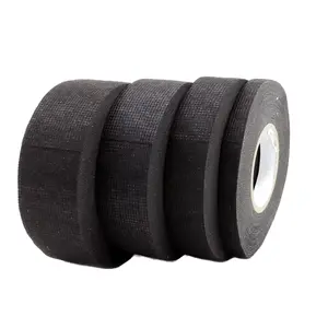 Wiring Harness Tape Set 4, Black  Fiber Cloth High Temp Wire Harness Wrapping Tape for Auto Electrical Wrap