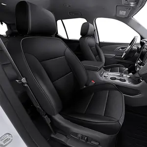 8 Seaters Custom Seat Covers for Chevy Traverse 2018-2023 L LS - Full Set Black, Second Row 40/60 Separate,Car Seats Cover