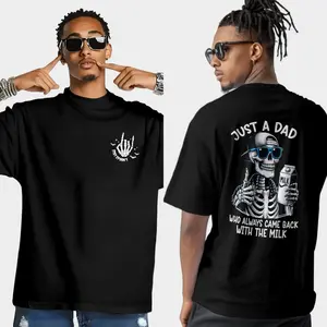 Just A Dad Who Always Came Back With The Milk 2 Sided Shirt, Funny Skeleton Dad, Father's Day Shirt, Best Dad Ever, fathersday, Funny Dad Shirt, Trendy Father’s Day, Men's Graphic Tees 25524 Tropical Crewneck