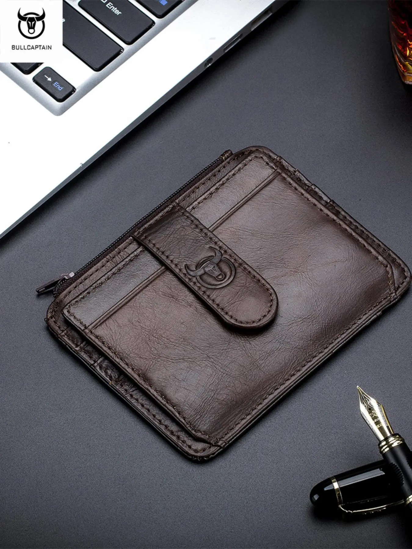 Men's Business Minimalist Bifold Style Elegant Wallet, Leather Bifold Wallet, Trendy Vintage Short Wallet with Card Slots, Chic All-match Card Holder, Men Slim Wallet As Gift for Boyfriend