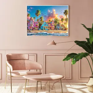 HUADADA 1000 Pieces "Colorful Harbour" Holiday Gift Family Game Adult Jigsaw Puzzle  Decorative Painting Decompression Entertainment