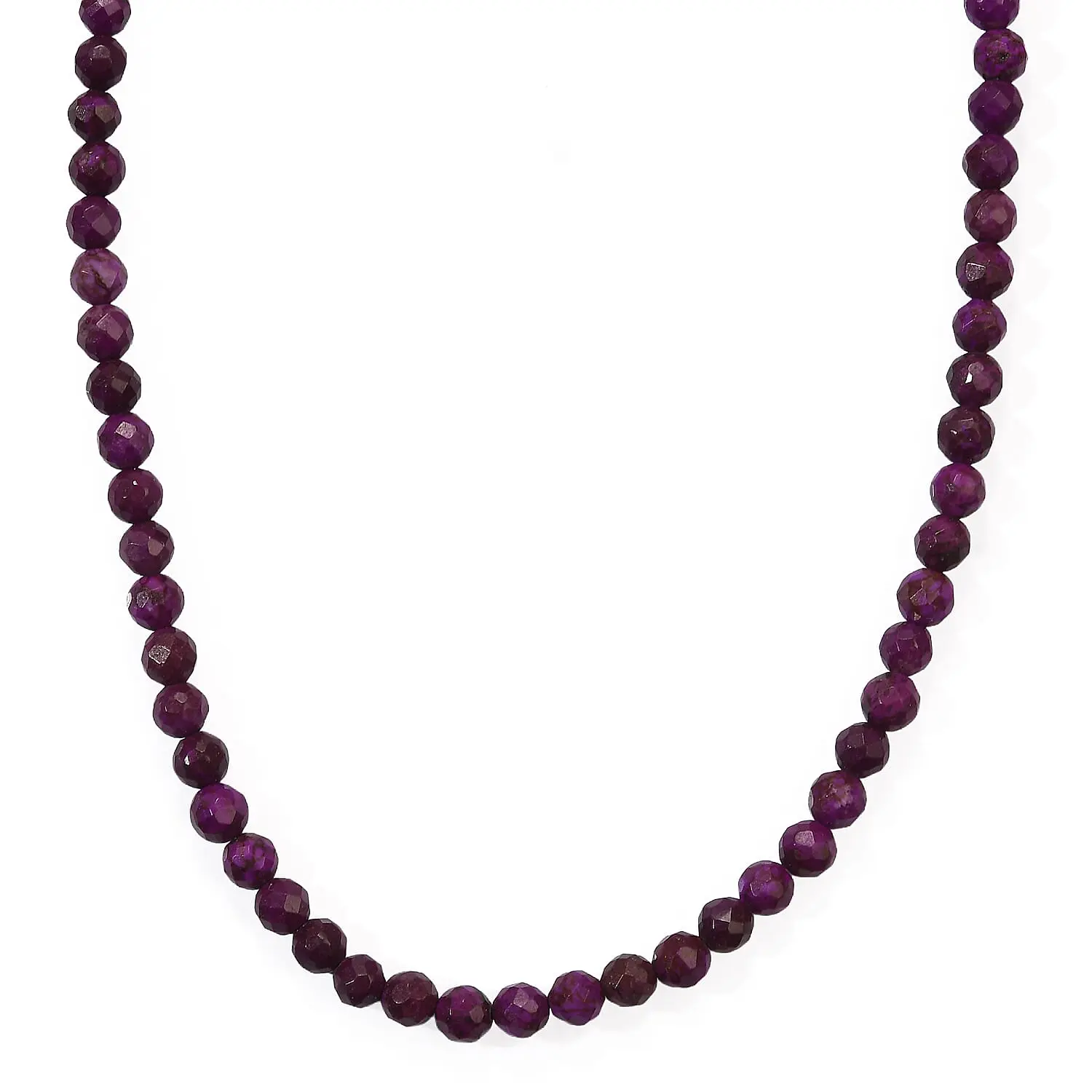 Mojave Purple Turquoise Beaded Necklace (15 Inches) 47.50 ctw Mojave Purple Turquoise Beaded Necklace (15 Inches) 47.50 ctw