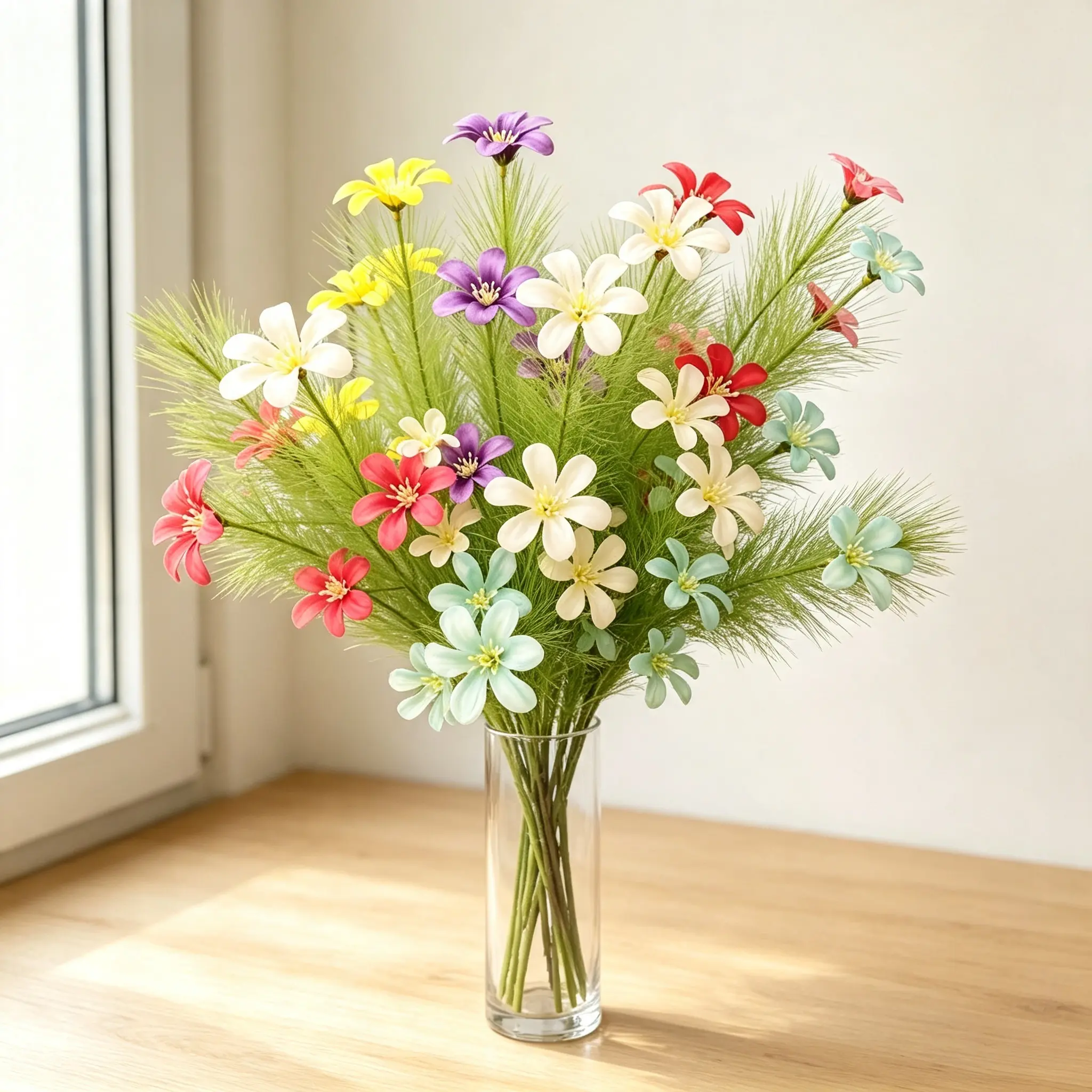 Artificial reed flowers, fake reed grass, 12 pcs artificial flowers, faux flowers with a 70 cm stem