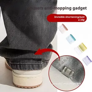 Adjustable Invisible Fixing Clips for Shorts & Pants, Prevents Dragging at Bottom, No-Seam Design, Seamless, Seamless Appearance, Ideal for Jeans & Casual Wear, Waterproof & Portable, Shorten, Shortening, Clip Installation
