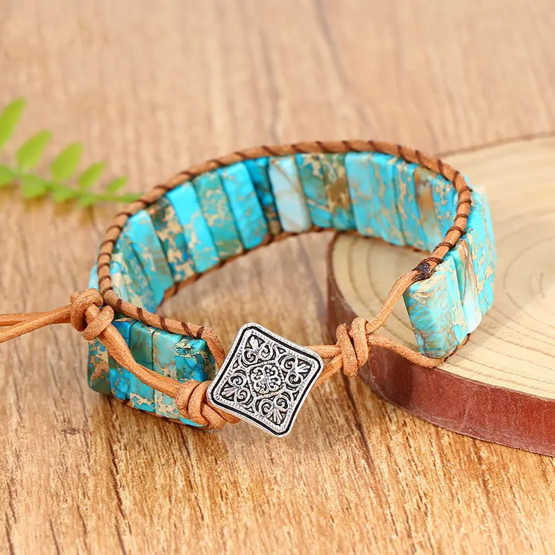 Bohemian Charoite Stone Friendship Bracelets - Adjustable Handmade Beaded Bracelet, Blue Healing Bangle for Men & Women