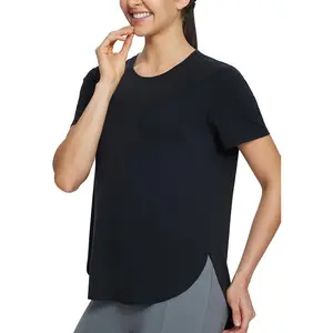 baleaf Women's Short Sleeve Workout Shirts Tops Athletic Yoga Running Shirts Loose Fit with Side Slits Quick Dry T-Shirts [PC:bfy001]